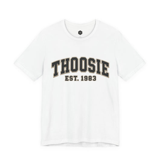 Born in 1983 Coaster Tee with vintage collegiate year graphic