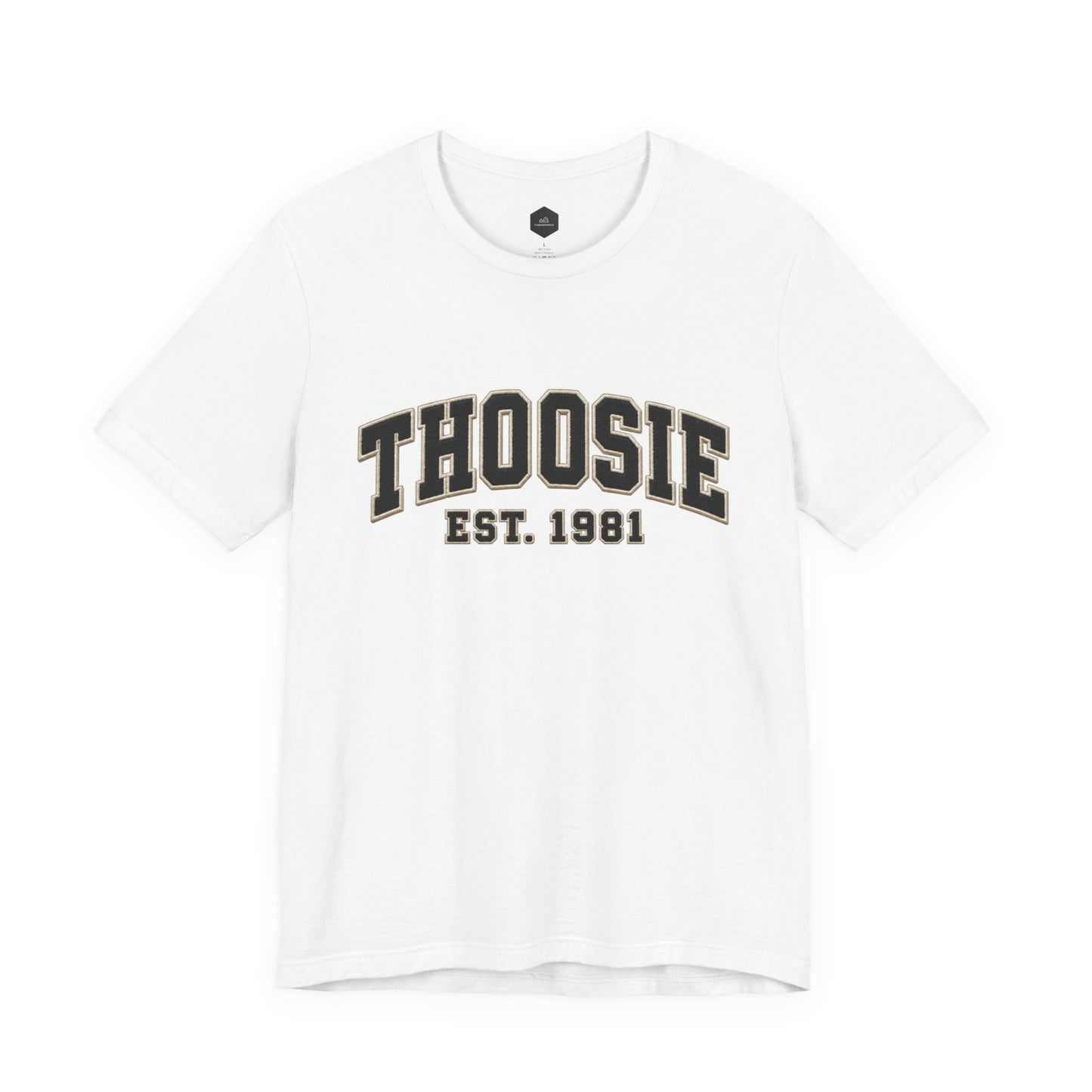 Born in 1981 Coaster Tee with vintage collegiate-style year graphic