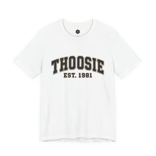 Born in 1981 Coaster Tee with vintage collegiate year graphic