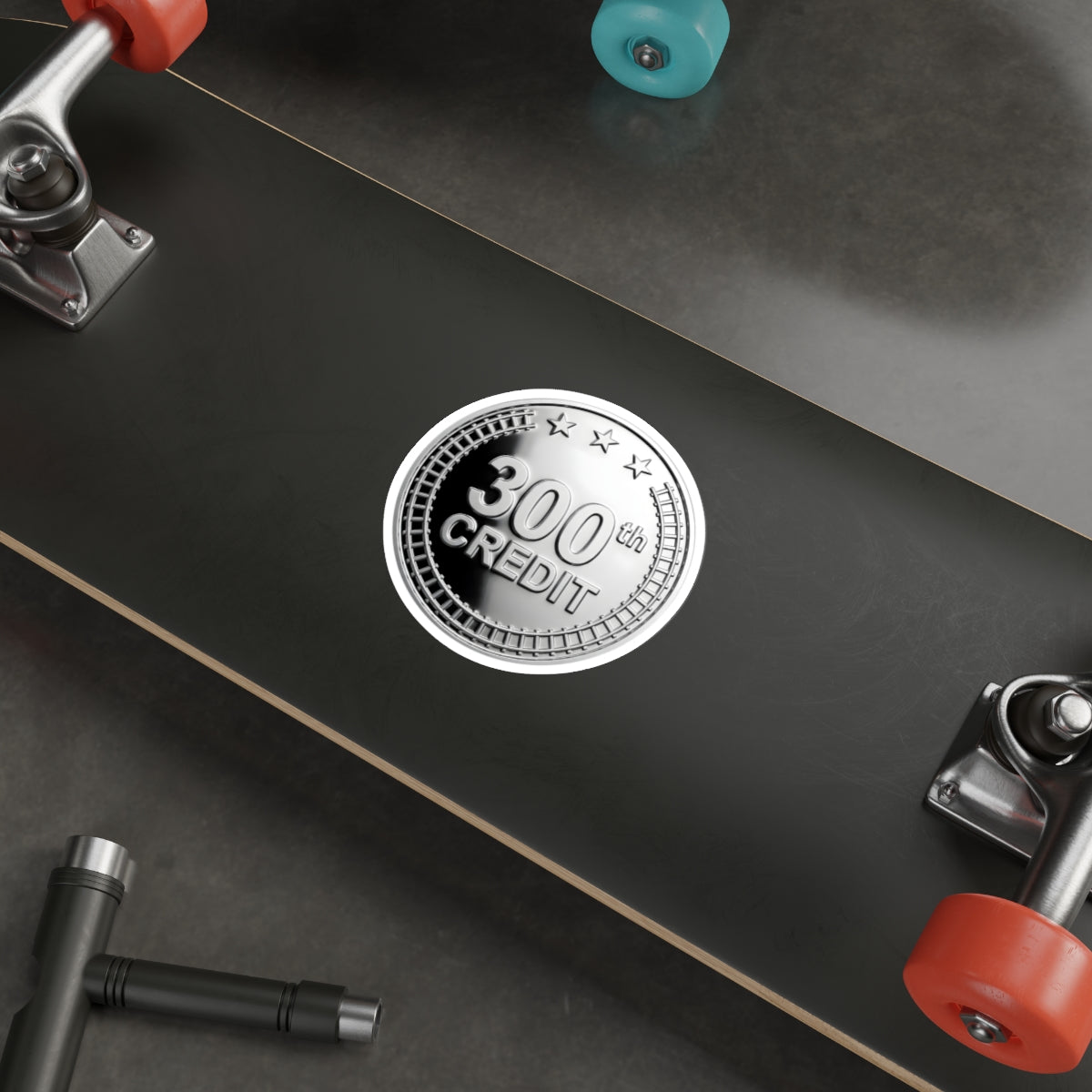 Silver Coaster Club 300th Credit Milestone Die-Cut Sticker - THOOSIEMERCH product image