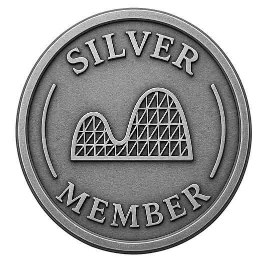 Silver Member Tee with circular coaster badge graphic