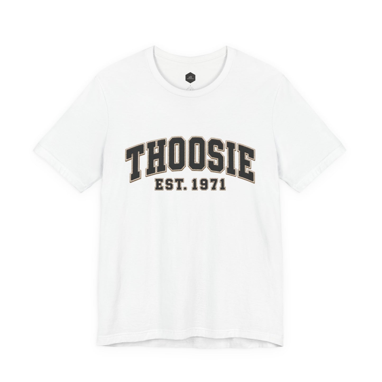Born in 1971 Coaster Tee with vintage collegiate-style year graphic