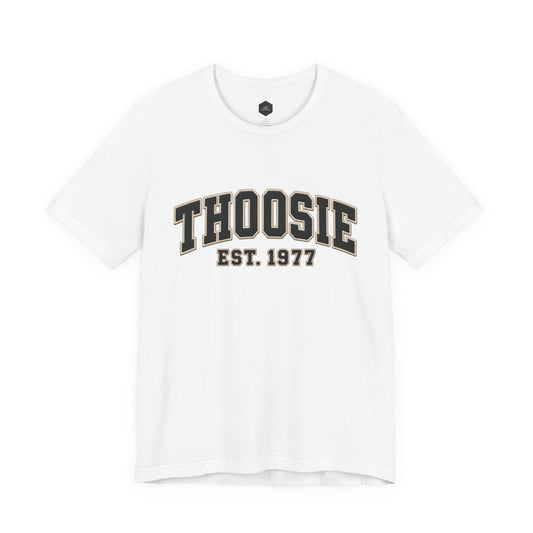 Born in 1977 Coaster Tee with vintage collegiate year graphic