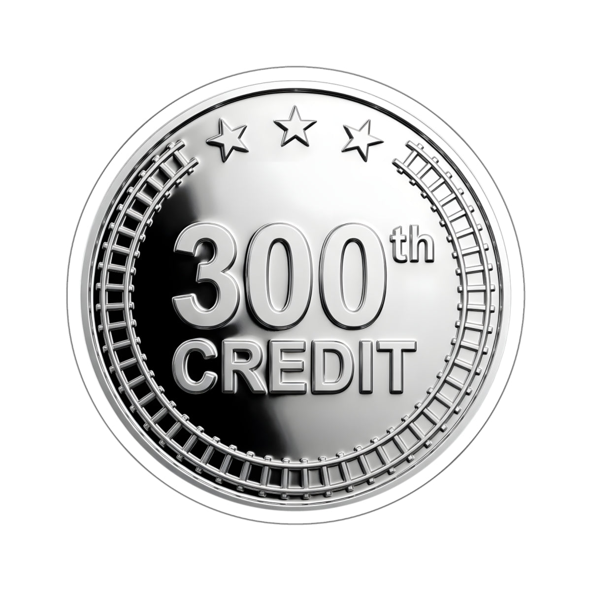 Silver Coaster Club 300th Credit Milestone Die-Cut Sticker - THOOSIEMERCH product image